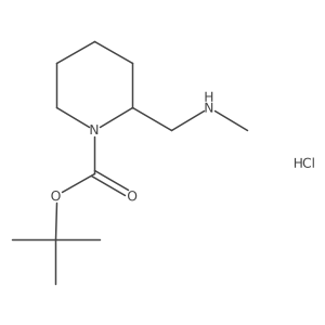 tert-Butyl 2-((methylamino)methyl)piperidine-1-carboxylate hydrochloride结构式
