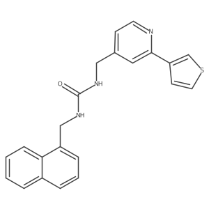 1-(Naphthalen-1-ylmethyl)-3-((2-(thiophen-3-yl)pyridin-4-yl)methyl)urea结构式