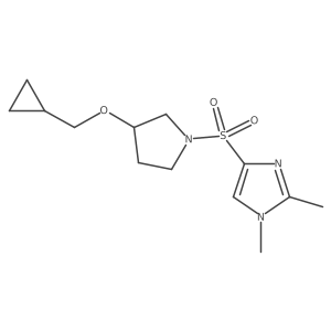 4-((3-(cyclopropylmethoxy)pyrrolidin-1-yl)sulfonyl)-1,2-dimethyl-1H-imidazole Structure