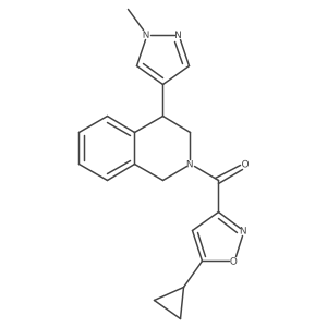 (5-cyclopropylisoxazol-3-yl)(4-(1-methyl-1H-pyrazol-4-yl)-3,4-dihydroisoquinolin-2(1H)-yl)methanone结构式