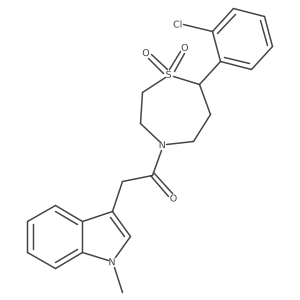 1-(7-(2-chlorophenyl)-1,1-dioxido-1,4-thiazepan-4-yl)-2-(1-methyl-1H-indol-3-yl)ethanone结构式