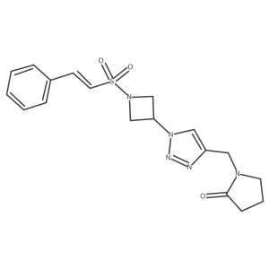 (E)-1-((1-(1-(styrylsulfonyl)azetidin-3-yl)-1H-1,2,3-triazol-4-yl)methyl)pyrrolidin-2-one Structure