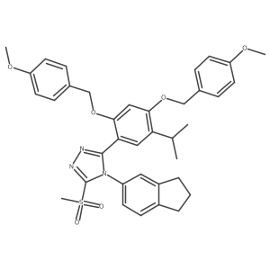 4-(2,3-Dihydro-1H-inden-5-yl)-3-(5-isopropyl-2,4-bis((4-methoxybenzyl)oxy)phenyl)-5-(methylsulfonyl)-4H-1,2,4-triazole Structure