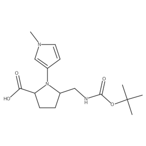 5-({[(tert-butoxy)carbonyl]amino}methyl)-1-(1-methyl-1H-pyrrol-3-yl)pyrrolidine-2-carboxylic acid Structure
