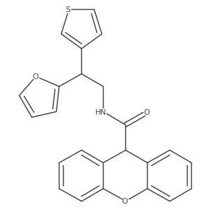 N-[2-(furan-2-yl)-2-(thiophen-3-yl)ethyl]-9H-xanthene-9-carboxamide结构式