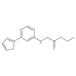 Ethyl 2-{[6-(thiophen-2-yl)pyrimidin-4-yl]amino}acetate结构式