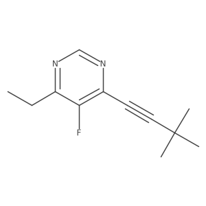 4-(3,3-Dimethylbut-1-yn-1-yl)-6-ethyl-5-fluoropyrimidine结构式