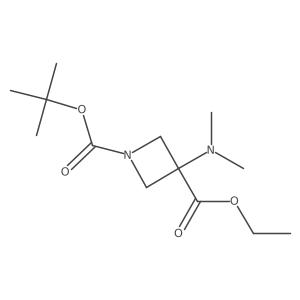 1-(tert-Butyl) 3-ethyl 3-(dimethylamino)azetidine-1,3-dicarboxylate结构式