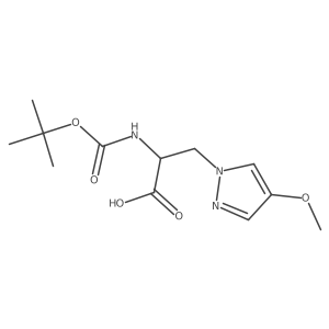 2-{[(tert-butoxy)carbonyl]amino}-3-(4-methoxy-1H-pyrazol-1-yl)propanoic acid结构式