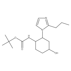 tert-butyl N-[4-hydroxy-2-(2-propyl-1H-imidazol-1-yl)cyclohexyl]carbamate结构式