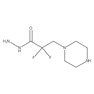 2,2-Difluoro-3-(piperazin-1-yl)propanehydrazide结构式