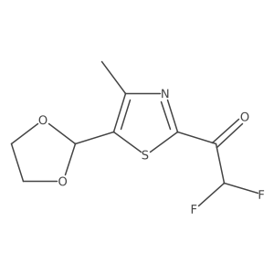 1-[5-(1,3-Dioxolan-2-yl)-4-methyl-1,3-thiazol-2-yl]-2,2-difluoroethan-1-one结构式