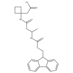 2-{1-[(3S)-3-({[(9H-fluoren-9-yl)methoxy]carbonyl}amino)butanamido]cyclobutyl}acetic acid Structure