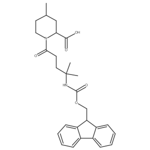 1-[4-({[(9H-fluoren-9-yl)methoxy]carbonyl}amino)-4-methylpentanoyl]-4-methylpiperidine-2-carboxylic acid结构式