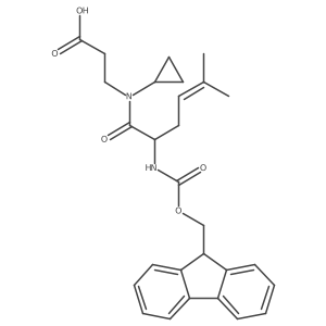 3-[N-cyclopropyl-2-({[(9H-fluoren-9-yl)methoxy]carbonyl}amino)-5-methylhex-4-enamido]propanoic acid结构式
