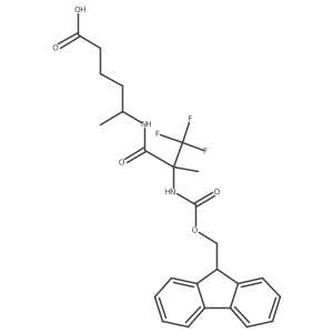 5-[2-({[(9H-fluoren-9-yl)methoxy]carbonyl}amino)-3,3,3-trifluoro-2-methylpropanamido]hexanoic acid结构式