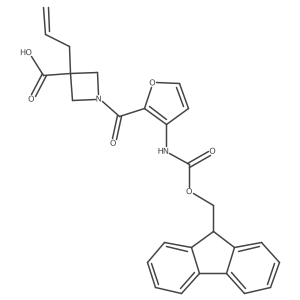 1-[3-({[(9H-fluoren-9-yl)methoxy]carbonyl}amino)furan-2-carbonyl]-3-(prop-2-en-1-yl)azetidine-3-carboxylic acid Structure