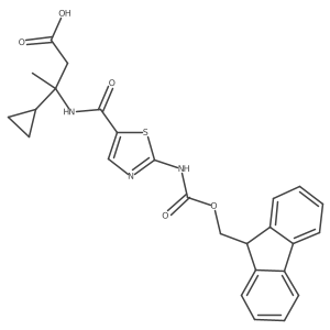 3-cyclopropyl-3-{[2-({[(9H-fluoren-9-yl)methoxy]carbonyl}amino)-1,3-thiazol-5-yl]formamido}butanoic acid结构式