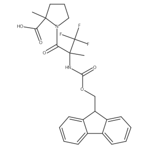 1-[2-({[(9H-fluoren-9-yl)methoxy]carbonyl}amino)-3,3,3-trifluoro-2-methylpropanoyl]-2-methylpyrrolidine-2-carboxylic acid Structure