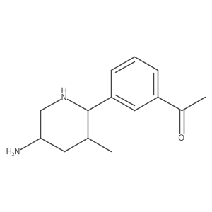 1-[3-(5-Amino-3-methylpiperidin-2-yl)phenyl]ethan-1-one结构式