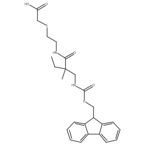 2-[(2-{2-[({[(9H-fluoren-9-yl)methoxy]carbonyl}amino)methyl]-2-methylbutanamido}ethyl)sulfanyl]acetic acid Structure