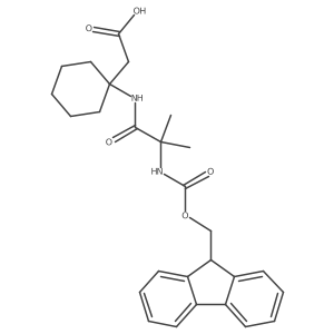 2-{1-[2-({[(9H-fluoren-9-yl)methoxy]carbonyl}amino)-2-methylpropanamido]cyclohexyl}acetic acid结构式