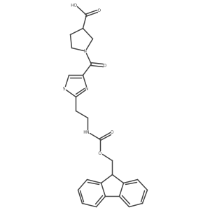 1-{2-[2-({[(9H-fluoren-9-yl)methoxy]carbonyl}amino)ethyl]-1,3-thiazole-4-carbonyl}pyrrolidine-3-carboxylic acid Structure