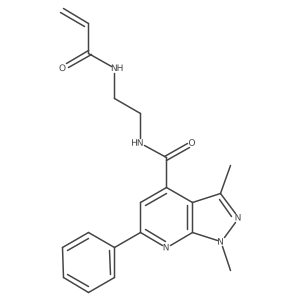 1,3-Dimethyl-6-phenyl-N-[2-(prop-2-enoylamino)ethyl]pyrazolo[3,4-b]pyridine-4-carboxamide Structure