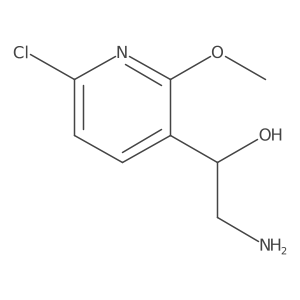 (1S)-2-amino-1-(6-chloro-2-methoxy-3-pyridyl)ethanol结构式