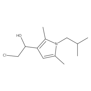 2-chloro-1-[2,5-dimethyl-1-(2-methylpropyl)-1H-pyrrol-3-yl]ethan-1-ol结构式