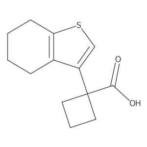 1-(4,5,6,7-Tetrahydro-1-benzothiophen-3-yl)cyclobutane-1-carboxylic acid结构式