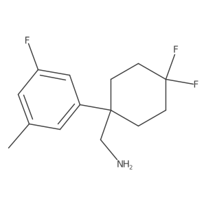 [4,4-Difluoro-1-(3-fluoro-5-methylphenyl)cyclohexyl]methanamine结构式