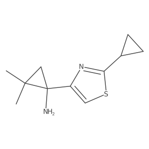 1-(2-Cyclopropyl-1,3-thiazol-4-yl)-2,2-dimethylcyclopropan-1-amine结构式