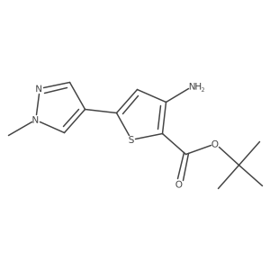 Tert-butyl 3-amino-5-(1-methylpyrazol-4-yl)thiophene-2-carboxylate结构式