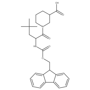 (3S)-1-[2-({[(9H-fluoren-9-yl)methoxy]carbonyl}amino)-4,4-dimethylpentanoyl]piperidine-3-carboxylic acid Structure
