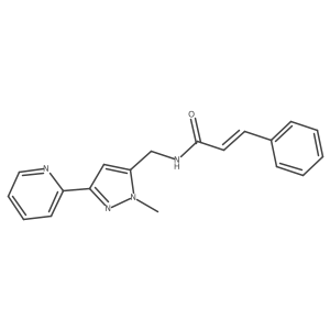 (E)-N-[(2-Methyl-5-pyridin-2-ylpyrazol-3-yl)methyl]-3-phenylprop-2-enamide结构式