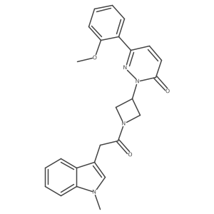 6-(2-methoxyphenyl)-2-{1-[2-(1-methyl-1H-indol-3-yl)acetyl]azetidin-3-yl}-2,3-dihydropyridazin-3-one结构式