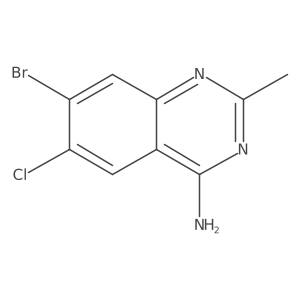 7-Bromo-6-chloro-2-methylquinazolin-4-amine结构式