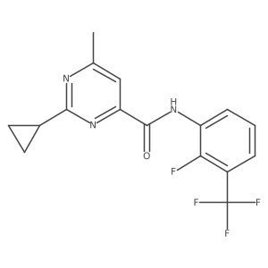 2-Cyclopropyl-N-[2-fluoro-3-(trifluoromethyl)phenyl]-6-methylpyrimidine-4-carboxamide Structure