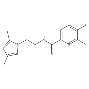 N-[2-(3,5-dimethyl-1H-pyrazol-1-yl)ethyl]-5-fluoro-6-methylpyridine-2-carboxamide结构式