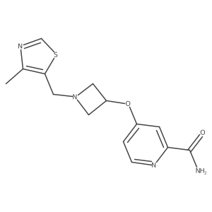 4-({1-[(4-Methyl-1,3-thiazol-5-yl)methyl]azetidin-3-yl}oxy)pyridine-2-carboxamide结构式