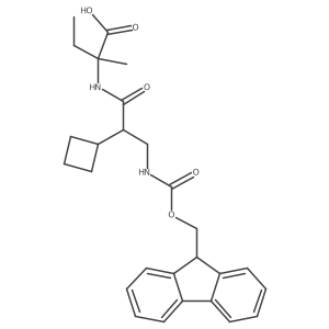 2-[2-cyclobutyl-3-({[(9H-fluoren-9-yl)methoxy]carbonyl}amino)propanamido]-2-methylbutanoic acid Structure