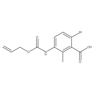 6-Bromo-2-methyl-3-{[(prop-2-en-1-yloxy)carbonyl]amino}benzoic acid结构式