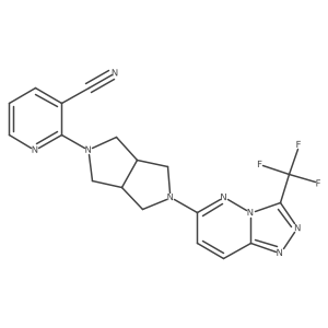 2-{5-[3-(Trifluoromethyl)-[1,2,4]triazolo[4,3-b]pyridazin-6-yl]-octahydropyrrolo[3,4-c]pyrrol-2-yl}pyridine-3-carbonitrile结构式