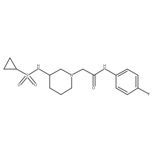 2-(3-cyclopropanesulfonamidopiperidin-1-yl)-N-(4-fluorophenyl)acetamide结构式