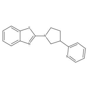 2-[3-(Pyridin-2-yl)pyrrolidin-1-yl]-1,3-benzothiazole结构式