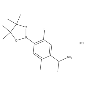 Cc1cc(B2OC(C)(C)C(C)(C)O2)c(F)cc1C(C)N.Cl结构式