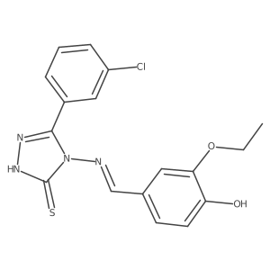 3-(3-Chlorophenyl)-4-((3-ethoxy-4-hydroxybenzylidene)amino)-1H-1,2,4-triazole-5(4H)-thione Structure