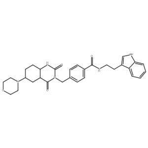 N-[2-(1H-indol-3-yl)ethyl]-4-{[6-(morpholin-4-yl)-4-oxo-2-sulfanylidene-1,2,3,4-tetrahydroquinazolin-3-yl]methyl}benzamide Structure