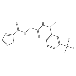 N-[2-oxo-2-[1-[3-(trifluoromethyl)phenyl]ethylamino]ethyl]thiophene-2-carboxamide结构式